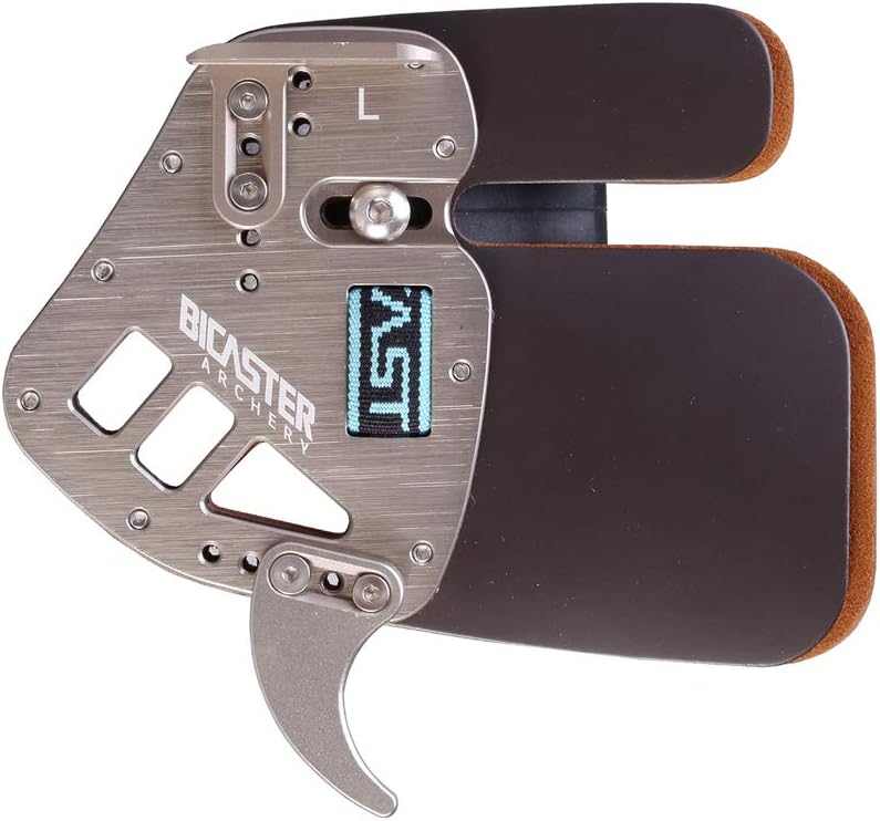 BICASTER Archery Finger Tab - Left Handed Genuine Leather + Aluminum Plate Adjustable for Recurve Bow - Image 2